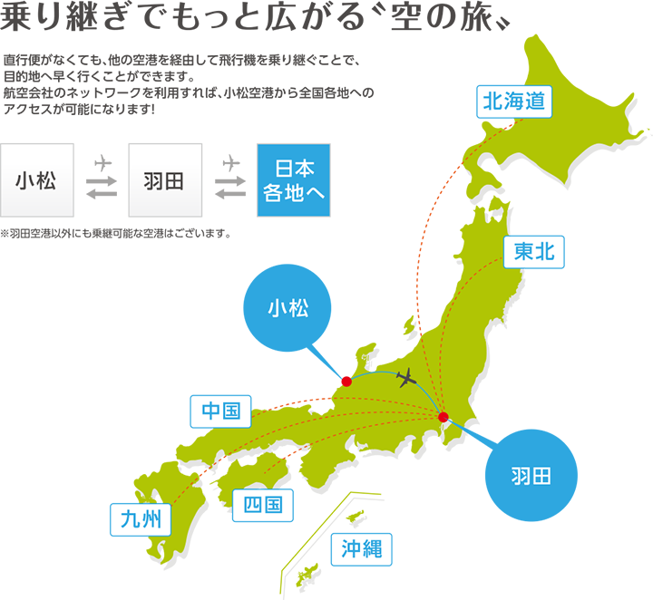 乗継情報 飛行機に乗る 小松空港 Komatsu Airport