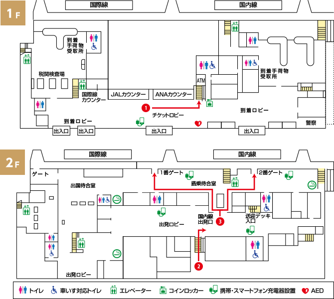 国内線 出発の流れ 小松空港 Komatsu Airport